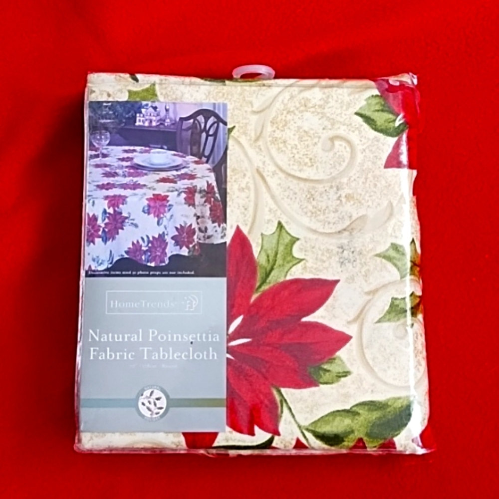 Home trends Natural Poinsettia fabric Tablecloth